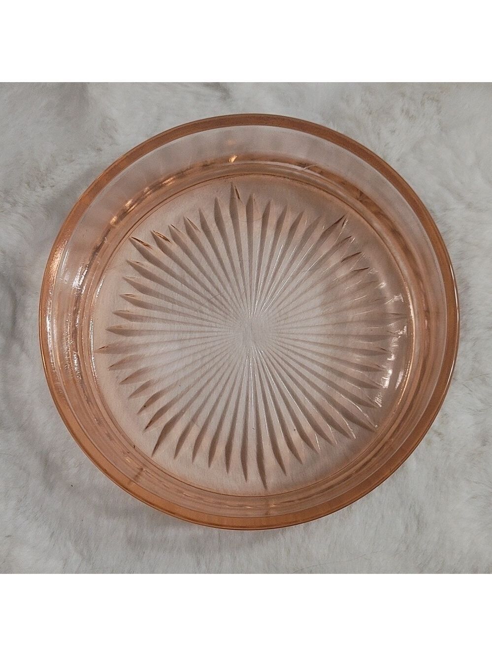 Vintage Pink Anchor Hocking Glass Candy Dish 5" diameter, 1 11/16" tall